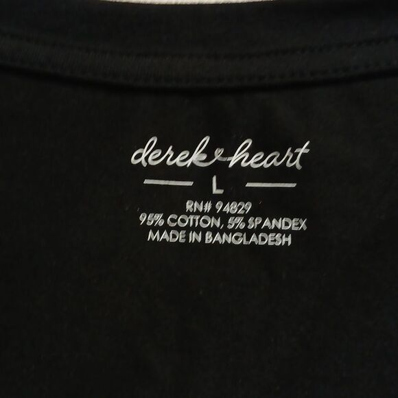 DEREK HEART Black Top Size L - Picture 2 of 7